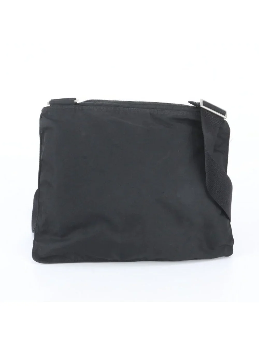 Prada Tessuto Nylon Triangle Logo Shoulder Bag Crossbody Messenger Black